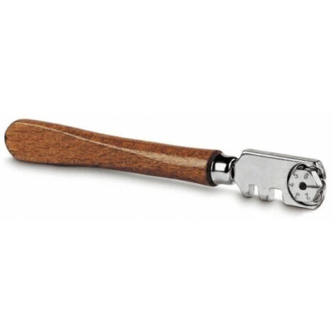 Coupe-verre traditionnel STANLEY - 6 molettes en acier - Manche en bois verni - Epaisseur de 3 a 10 mm