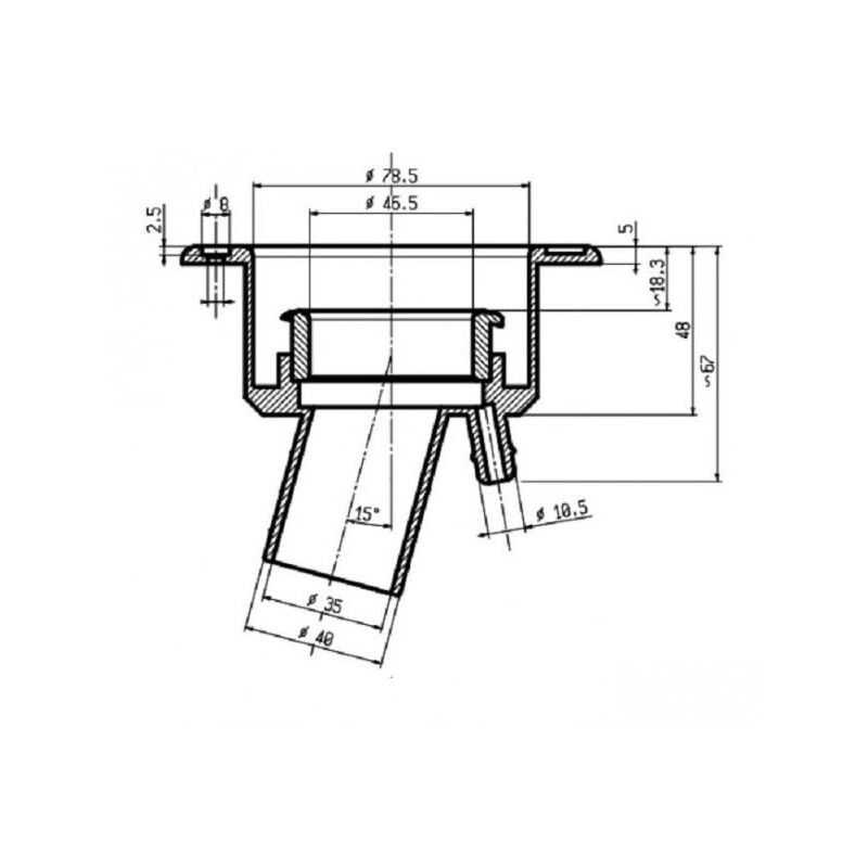 Imline - Coupelle de remplissage courte noire à clef + bouchon