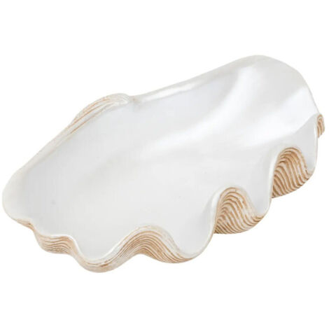 Coupelle Déco en Résine "Océane" 36cm Blanc