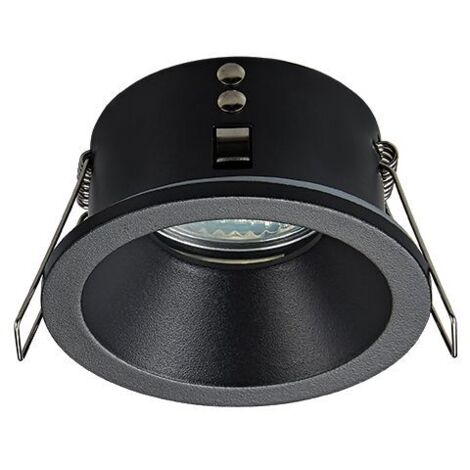 Coupelle Fixe Noir mat IP65 Ronde D75 Pour Ampoule LED GU10 ZAMBELIS