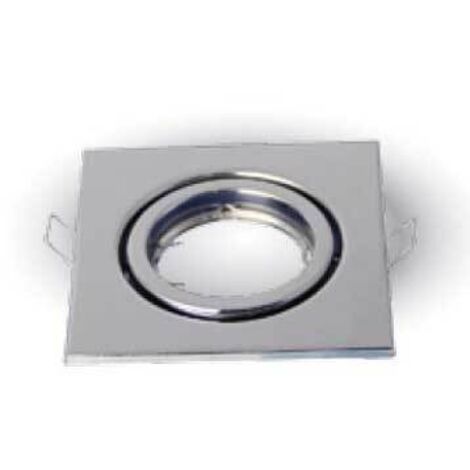 Coupelle Orientable Chrome Carrée pour Ampoule LED GU10 V-TAC VT-7227