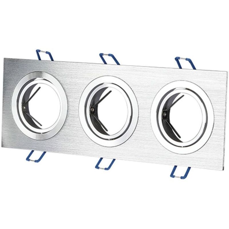 V-tac - Support de spot encastré rectangulaire triple led 3 x GU10 en aluminium réglable