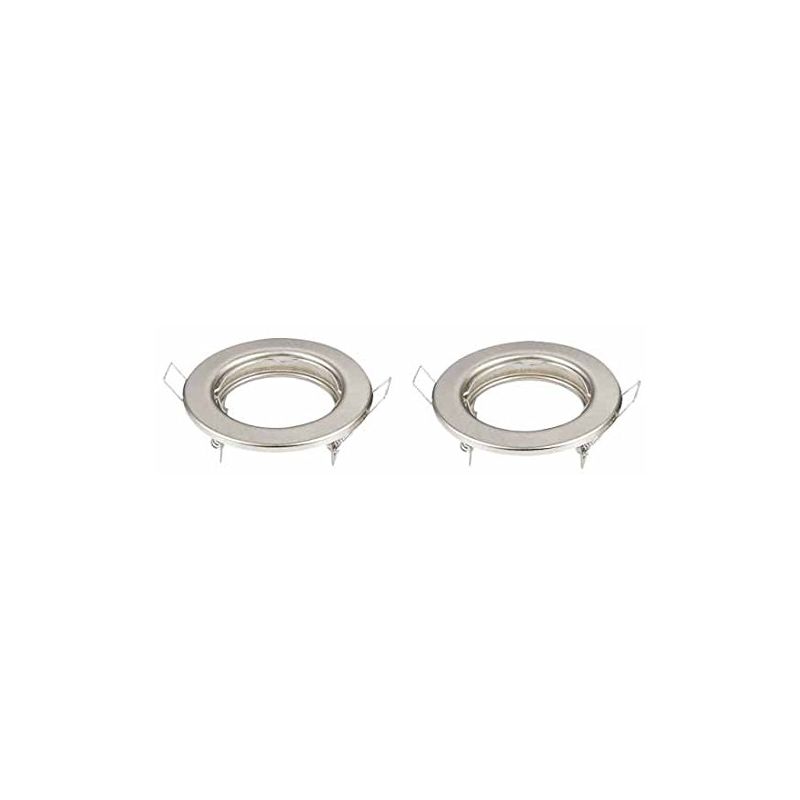 Support de spot led encastrable rond v-tac GU10 et GU5.3 (MR16) couleur nickel satiné (boîte de 2 pièces)