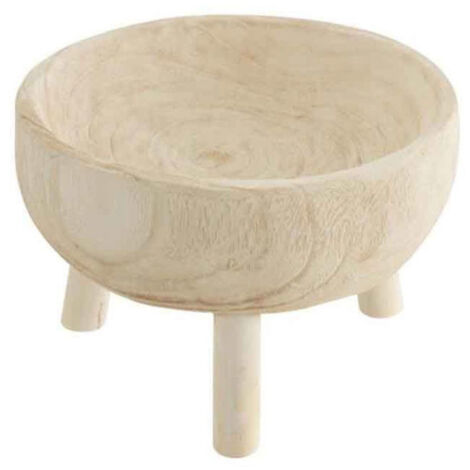 Coupelle sur Trépied en Bois "Jenny" 28cm Blanc