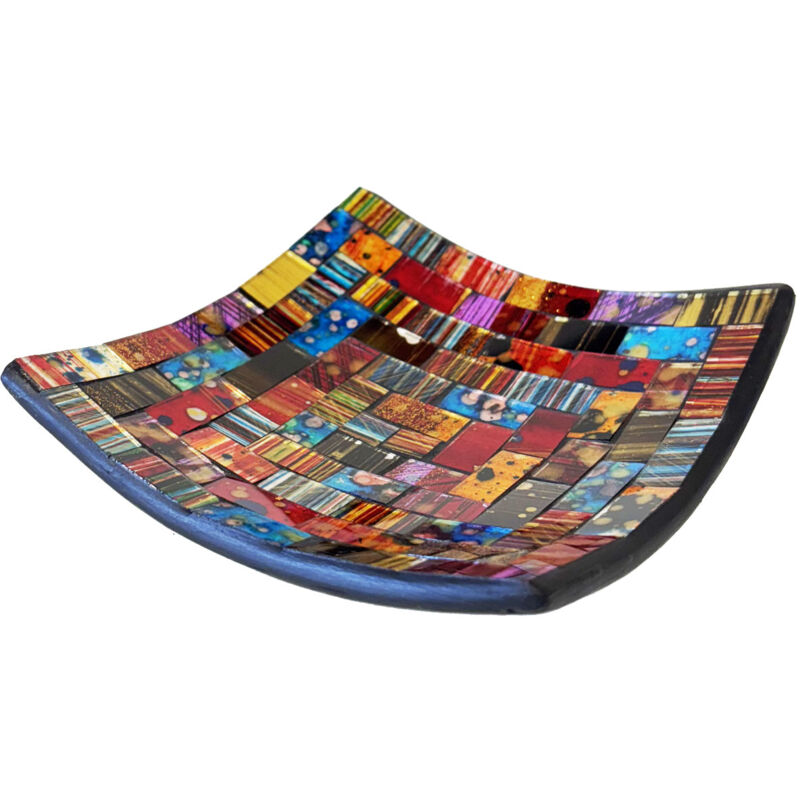 Coupelle vide poche artisanale rouge et bleu