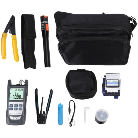 Couperet à fibres optiques, pince à dénuder, stylo à lumière rouge, Kit d'outils FTTH