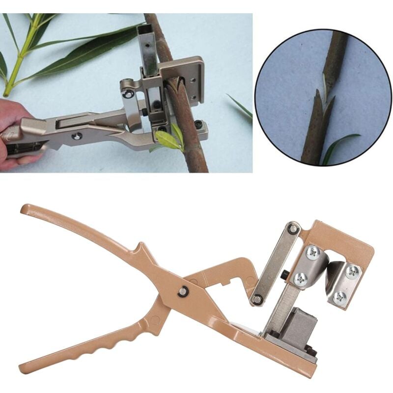 Coupeur de greffage, ciseaux de greffage antidérapants coupe en forme de v gris multifonctionnel pour jardin