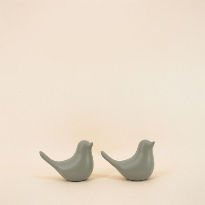 Couple de 2 oiseaux céramique 11x8cm Couple de 2 oiseaux céramique 11x8cm