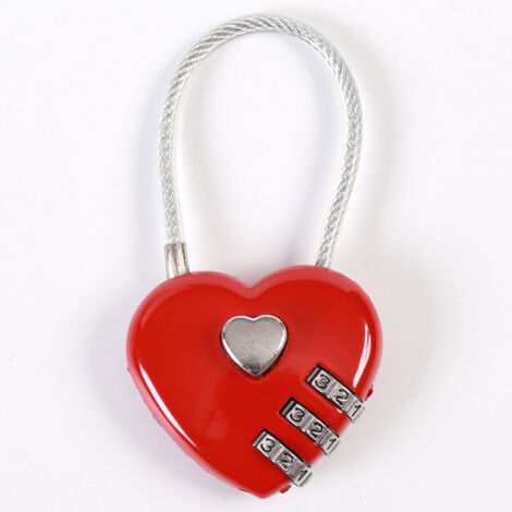 Couple de Cadenas, en Forme de Coeur à 3 Chiffres Combinaison de Code Bagage Verrouiller Le Mot de Passe Sécurité Couple de Cadenas pour Valise,Sac à Dos,boîte à Bijoux,vestiaire,vestiaire（rouge）