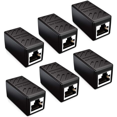 Coupler Cable Connector Network Cables Patch Cable Ethernet Cable Shielded Modular Adapter 2x Female RJ45 DSL LAN Black