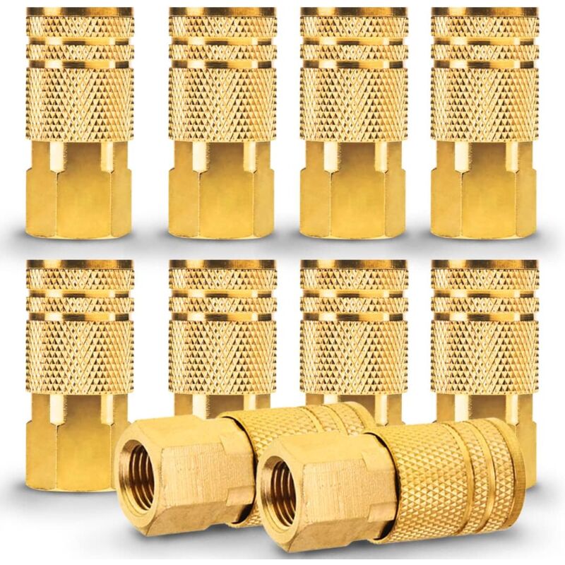 Coupleur d'air femelle – Kit de prise de coupleur d'air à connexion rapide à filetage NPT 1/4 po – 10 pièces, kit d'accessoires pour outils