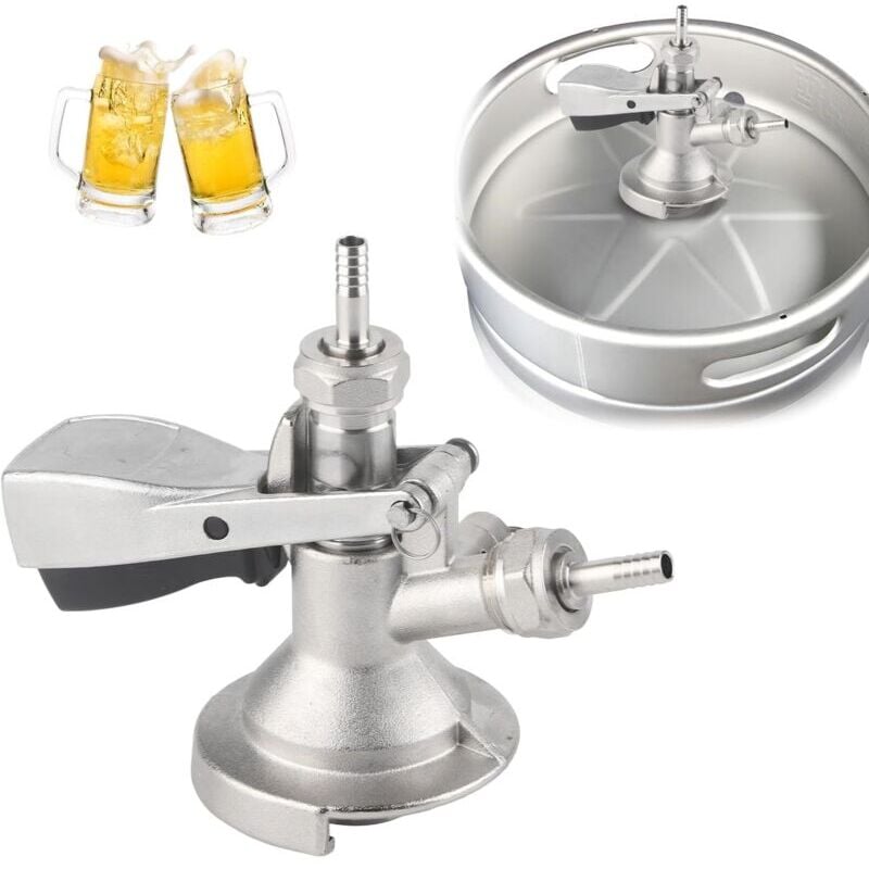 SNQ - Coupleur de Fût de Type a, Tireuses à Bières en Acier Inoxydable avec Soupape de Surpression de Sécurité, pour Système de Brassage