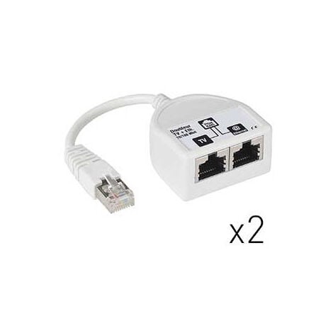 Coupleur/decoupleur rj45 ethernet + tv -tnt Itc 302116
