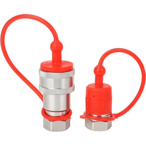 Coupleur hydraulique mâle et femelle ISO 7241-A, 2 pièces, 1/2 po NPT, raccord rapide avec capuchons anti-poussière