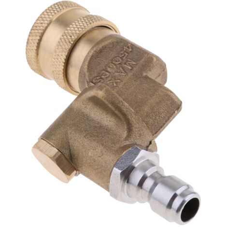Coupleur Pivotant en Laiton avec Adaptateur de Nettoyage de GouttièRe à Connexion de 1/4 Pouce pour Nettoyeur à 180 DegréS