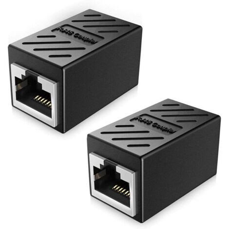 Coupleur RJ45, Coupleur Ethernet Blindé, Coupleur LAN 8P8C Adaptateur d'extension Ethernet idéal (CAT5/CAT5e/CAT6)