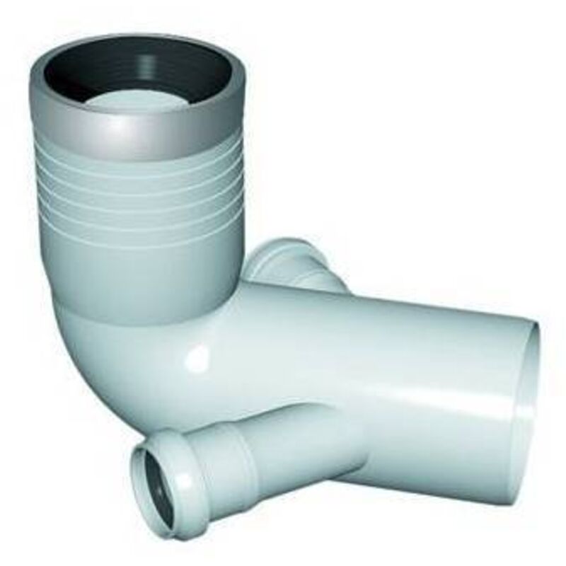 Nicoll - Courbe de toilette prolongée 2 connexions avec joint et bouchon