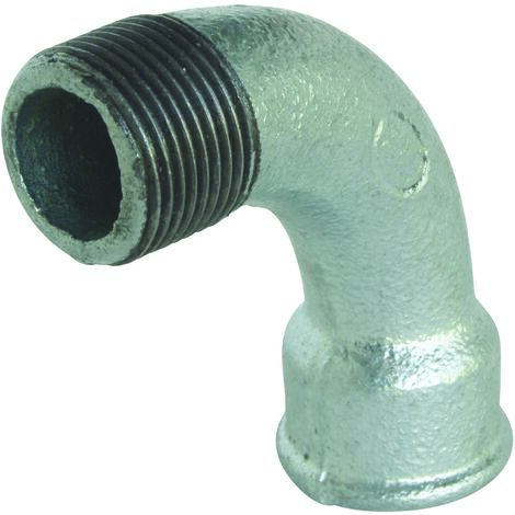 Courbe Fonte galva 90° Grand Rayon Mâle Femelle 15/21 N°1
