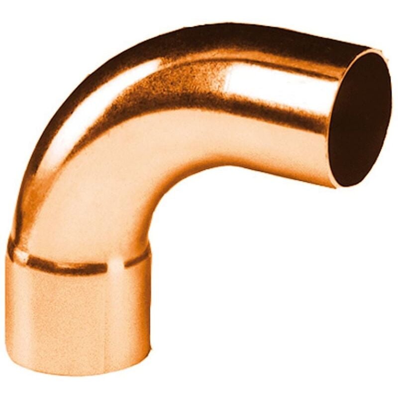 Coude 90 degrès à souder en cuivre - grand rayon - mâle / femelle - diamètre 28 mm - sachet de 2