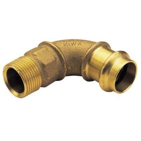 Courbe laiton à sertir et à visser - 90° Mâle Femelle Ø12x1/2"(15/21)