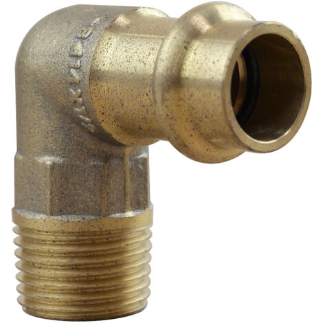 Courbe laiton à sertir et à visser - 90° Mâle Femelle Ø14x1/2"(15/21)