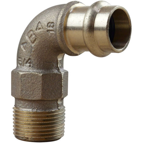 Courbe laiton à sertir et à visser - 90° Mâle Femelle Ø16x1/2"(15/21)