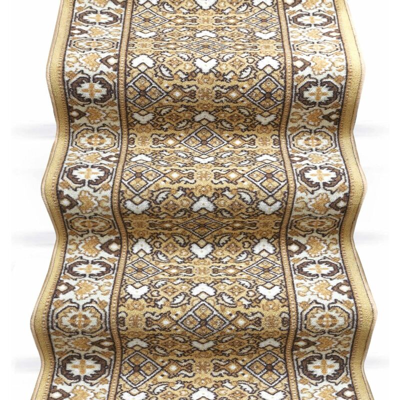 Emmevi Mv S.p.a. - Coureur D'escalier Bordé Couloir Entrée Tapis Cuisine Beige Marches Pas - 67x850 cm