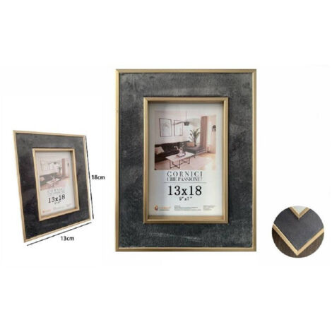 Cournies Portafoes For Foto Poster Quadri Tele 13x18cm Grigia With Bords Oro 70306