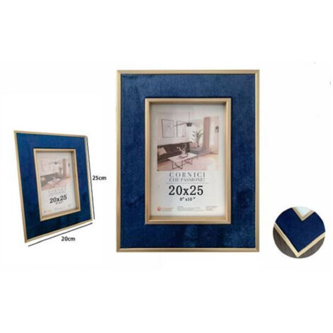 Cournies Pour Footes De Tele Portafoto 20 X 25 Cm Blue Avec Oro 70313 Bords