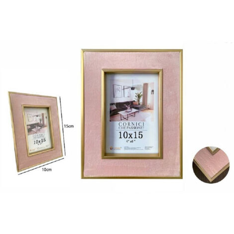 Cournies Pour Portafoto Poster Quadri Tele 10 X 15cm Rosa Avec Bord Oro 70315