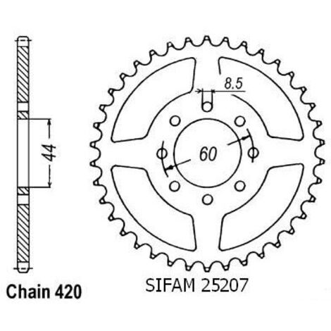 Couronne 50 Dtr/X-limit - 5 Trous - 420 - 50 Dents - Similaire JTR2078