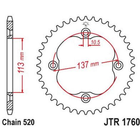 Couronne Acier - 520 - 37 Dents - Made in Germany