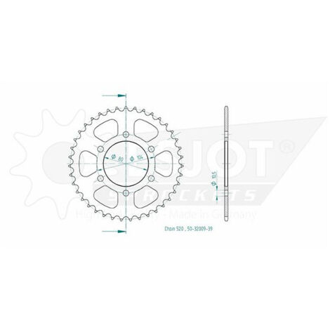 Couronne Acier - 520 - 39 Dents - Made in Germany