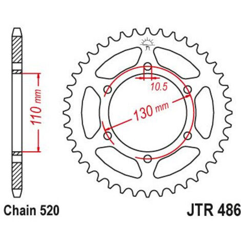 Couronne Acier - 520 - 46 Dents - Made in Germany