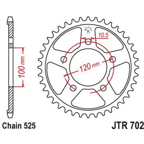 Couronne Acier - 525 - 45 Dents - Made in Germany