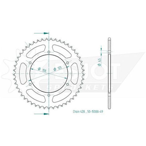 Couronne Acier Derbi - 428 - 49 Dents - Made in Germany