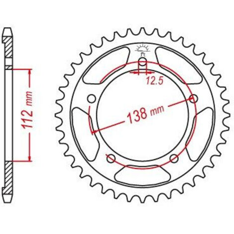 Couronne Acier Honda - 525 - 42 Dents - Similaire JTR1304 - Made in Germany