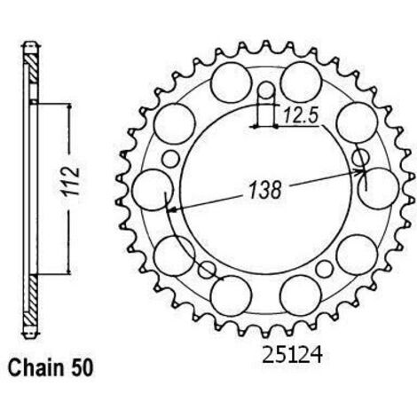 Couronne Acier Honda - 530 - 43 Dents - Similaire JTR302 - Made in Germany