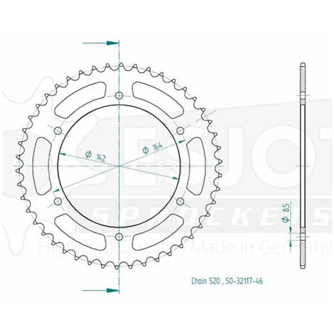 Couronne Acier Hyosung - 520 - 46 Dents - Made in Germany