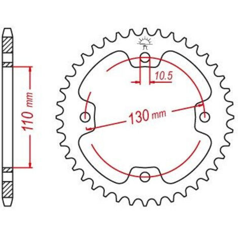Couronne Acier Kawasaki - 520 - 38 Dents - Similaire JTR1415 - Made in Germany