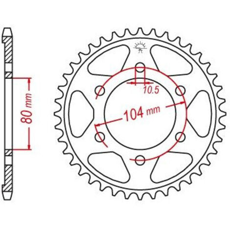 Couronne Acier Kawasaki - 525 - 42 Dents - Similaire JTR1489 - Made in Germany