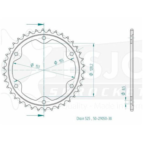 Couronne Acier KTM - 525 - 38 Dents - Made in Germany