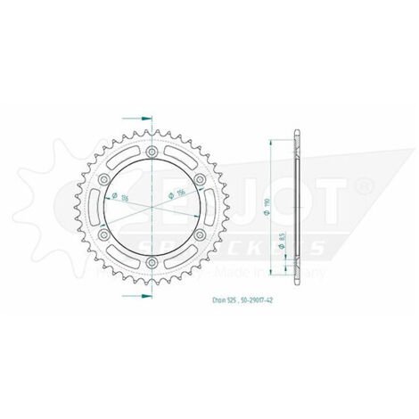 Couronne Acier Suzuki - 525 - 42 Dents - Made in Germany