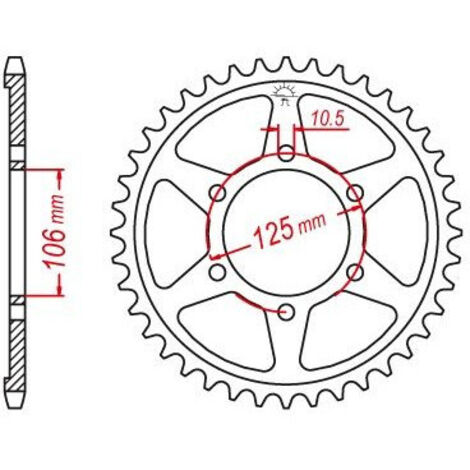 Couronne Acier Triumph - 525 - 47 Dents - Similaire JTR2014 - Made in Germany
