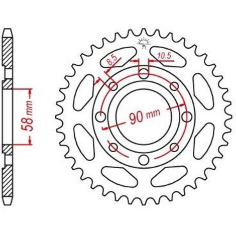 Couronne Acier TT Honda - 428 - 42 Dents - Similaire JTR269