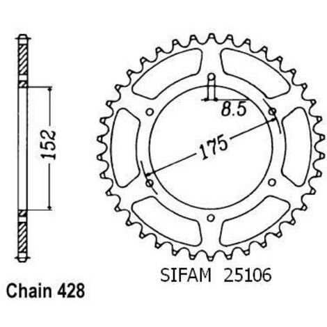 Couronne Acier TT Yamaha - 428 - 55 Dents - Made in Germany
