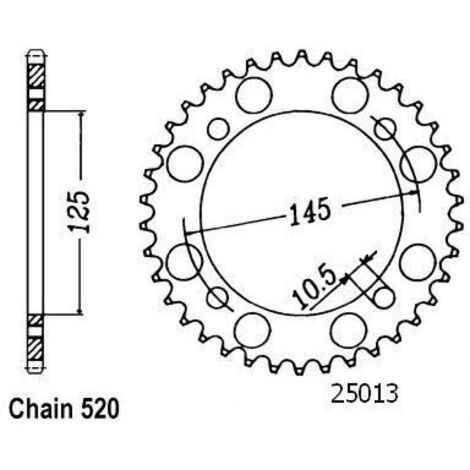 Couronne Acier TT Yamaha - 520 - 39 Dents - Made in Germany