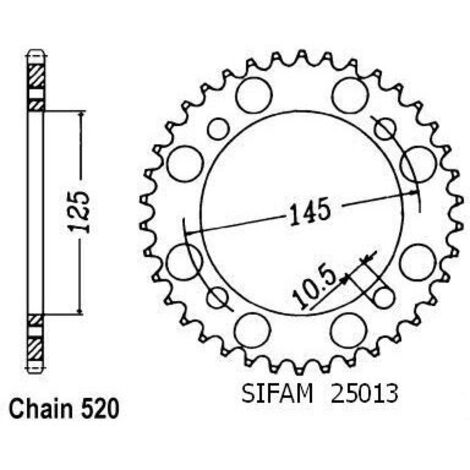 Couronne Acier TT Yamaha - 520 - 46 Dents - Made in Germany
