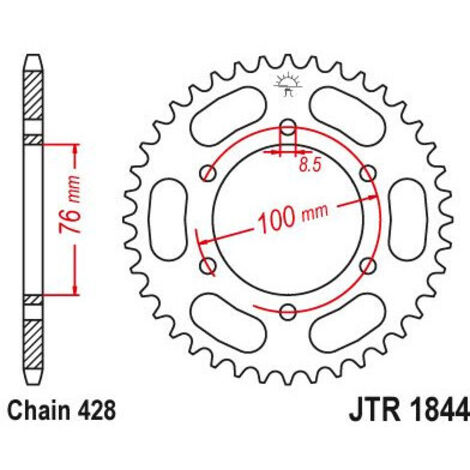 Couronne Acier Yamaha - 428 - 48 Dents - Similaire JTR1844 - Made in Germany