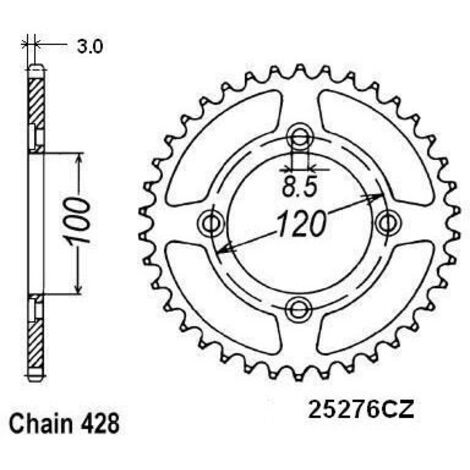 Couronne Beta 50 Rr 2005-2008 4 Trous - 428 - 52 Dents